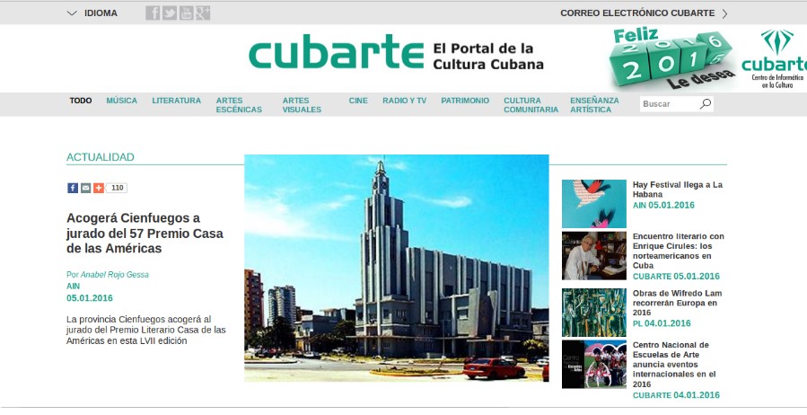 Plataforma de gestión integral de la Información Cultural Portal Cubarte