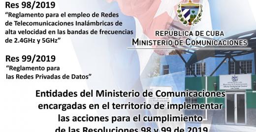 Unidades encargadas en los territorios de implementar las acciones para el cumplimiento de las Resoluciones 98 y 99 del Ministerio de Comunicaciones