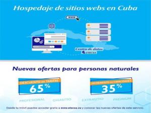 ETECSA: New offers for the website hosting service to natural persons